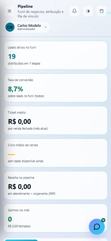 App do NYCXO em celular, versão mobile do pipeline